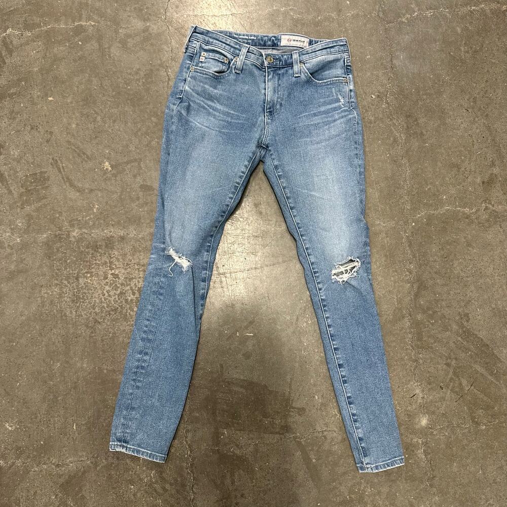 AG Adriano Goldschmied The Legging Ankle Skinny Distressed Jeans Light Wash 27R